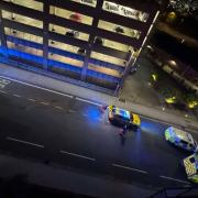 An eyewitness saw a massive emergency response after a person was run over by a bus late Friday night.