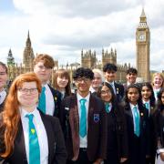 Students from Oasis Academy Lord's Hill, Southampton in Parliament