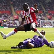 Kamaldeen Sulemana stayed on his feet when Saints could have won a penalty against Fulham.