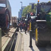 Farmers hold protest outside BBC studios in city centre - live