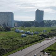 The encampment at Weston Shore