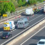 Severe delays on M27 in roadworks area