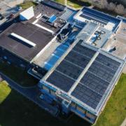 A view of the centre’s solar upgrade, part of a push to lower energy costs and emissions
