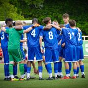 Eastleigh's under-19s celebrated victory at St George's Park