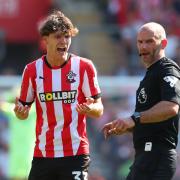 Southampton Tyler Dibling reacts after giving away a free-kick.
