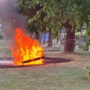 An arson investigation has been launched after residents tackled a park bench fire in Swanmore.