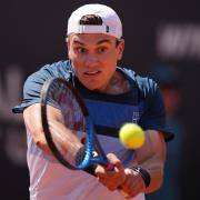 Jack Draper hits a backhand against Corentin Moutet (Andrew Medichini/AP)