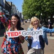 TEDxGosport license holder Annelies James and co-curator Emma Paxton.