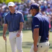 Rory McIlroy and Bryson DeChambeau went head to head on the final day at the Masters (Julia Demaree Nikhinson/AP)