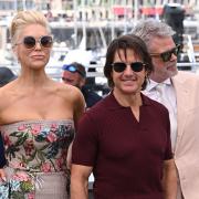 Tom Cruise (centre), Hannah Waddingham (left) and director Christopher McQuarrie (right) at Cannes (Doug Peters/PA)