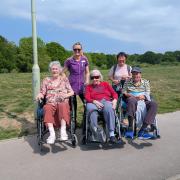 The residents walked, ran and wheeled their way around a 1km circuit