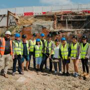 The Osborne View team and residents breaking ground at the construction site. L-R: Michael McArthur, Pamela Charlwood, Graham Luff, Jacek Pacyna, Christine Luff, Martin, Placzek, Steve Young, Lynn Sproson, Val Mckane, Tia Clarke, Abi Leadbeatter.