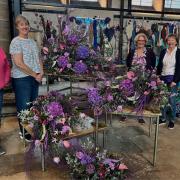 The Romsey team Maureen Lawes, Sue Purdue, Janet Burr, Lesley Morrow and Julie Facey was responsible for a purple waterfall design.