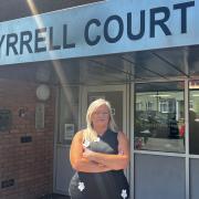 Jane Hall standing outside Tyrrell Court on Brookside Way.