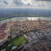 Aerial view of DP World Southampton