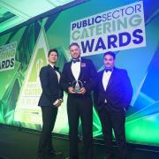 Joe with his trophy at the Armed Forces Caterer of the Year Awards