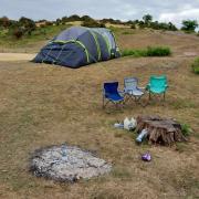 The camper arrived overnight at the Parc Pale car park just outside Lyndhurst