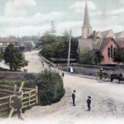 Bitterne village from an old postcard. The Red Lion can be seen in the distance.