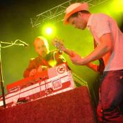 Mylo performs (left) at the Homelands festival in Winchester, Hampshire, Saturday May 28, 2005. PRESS ASSOCIATION photo. Photo credit should read: Andy Butterton/PA (HW)