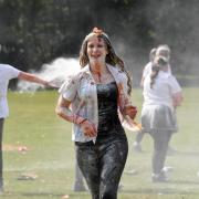 GCSE school pupils celebrated their last day of school with a flour, egg and ketchup fight on Friday afternoon. The year 11 pupils from Crofton School in Stubbington near Fareham in Hampshire have just a few weeks of exams left after half term.Ê A