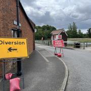A section of Eling Hill has been closed for repairs, resulting in the partial closure of Eling Toll Bridge too.