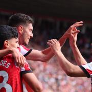 Southampton's Ross Stewart celebrates his first goal for the club.