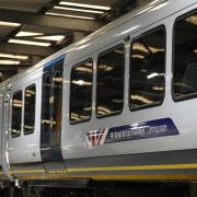 A view of Great British Railways branding on the side of a train carriage at the South Western Railway (SWR) Bournemouth Traincare Depot, in Dorset, ahead of the rail operator being the first to be renationalised under the Labour government's Passenger