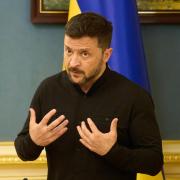Ukrainian President Volodymyr Zelensky is visiting Berlin (AP)
