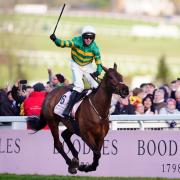 Mark Walsh aboard Inothewayurthinkin after winning the Boodles Cheltenham Gold Cup (Mike Egerton/PA)