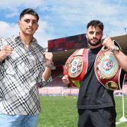 SOUTHAMPTON, ENGLAND, MAY 28: Ryan Garner v Reece Bellotti “Pier Pressure” launch press conference on the 28th May 2025 at St Mary’s Stadium, Southampton, England. Queensberry Promotions. Credit: Leigh Dawney/Queensberry.