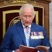 The King during the speech from the Throne on the Senate floor in Canada (PA)