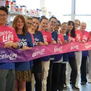 Cancer Research UK’s senior research nurse, Kerry Fitzpatrick (third from left) and her team at Southampton are urging people to join Race for Life and raise money for life-saving research.   