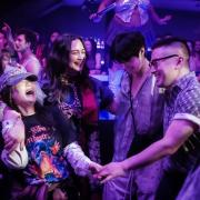 Kelly Marie Tran, Lily Gladstone, Han Gi-Chan and Bowen Yang in The Wedding Banquet