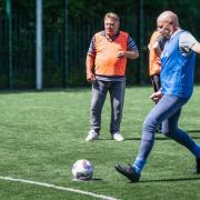 David Muskett playing walking football with the Dorset Parky Striders. He's taking part of the STEPS 2 trial