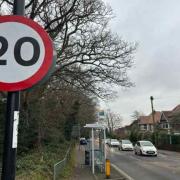 20mph sign on Hill Lane, Shirley