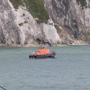 The scene at Alum Bay