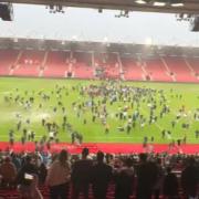 There was a pitch invasion at St Mary's following a charity match on Saturday, June 7