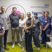 Ukrainian medics with NICU team at UHS