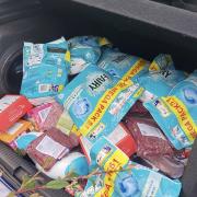 Officers discovered £1,000 worth of items in the boot of the car.