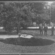 The dark oval in the foreground of this Southampton Pictorial Picture from August 1915 shows the mysterious subsidence that took place in Palmerstone Park on the Sunday Morning of the August Bank Holiday.