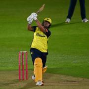 Lhuan-dre Pretorius during the Men's Vitality Blast match between Hampshire Hawks and Middlesex at Utilita Bowl.