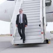 Prime Minister Sir Keir Starmer arrives at at Calgary Airport, Canada, ahead of the G7 leaders’ summit (Stefan Rousseau/PA)