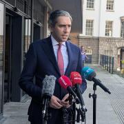 Irish deputy premier Simon Harris outside Dublin Castle (Cillian Sherlock/PA)