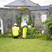 A memorial left at the site of the former Mother and Baby institution in Tuam, Co Galway, at the start of pre-excavation works (Andrew Downes/ODAIT/PA)
