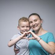 Aiden Davis, a blood recipient from Eastleigh, with mum Steph