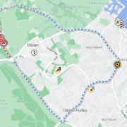 The diversion route, as shown on the interactive traffic map One Network.