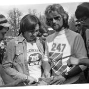 Noel Edmunds and Radio at road show in Hoglands Park - April 1979.