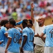 Manchester City manager Pep Guardiola says Rico Lewis’ red card was ‘unnecessary’ by the referee (Derik Hamilton/AP)