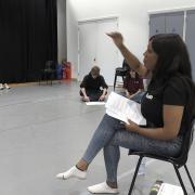 Verona teaching a class at The Mast Mayflower
