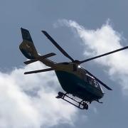 The air ambulance over Palmerston Park